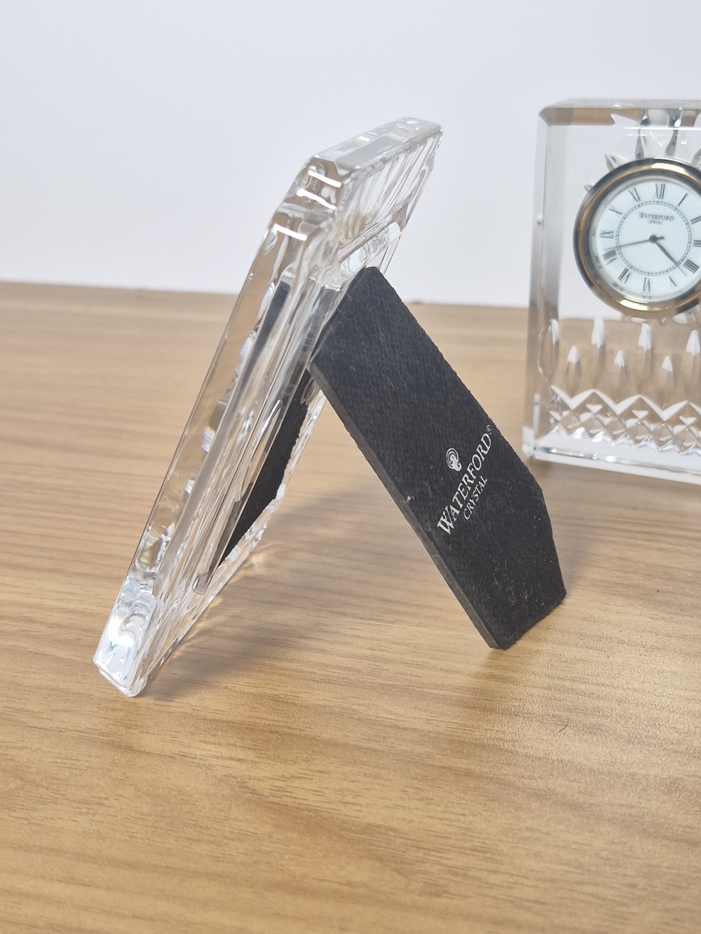 Waterford Crystal Desk Clock & Miniature Picture Frame Set Vintage Luxury Home - Picture 11 of 15